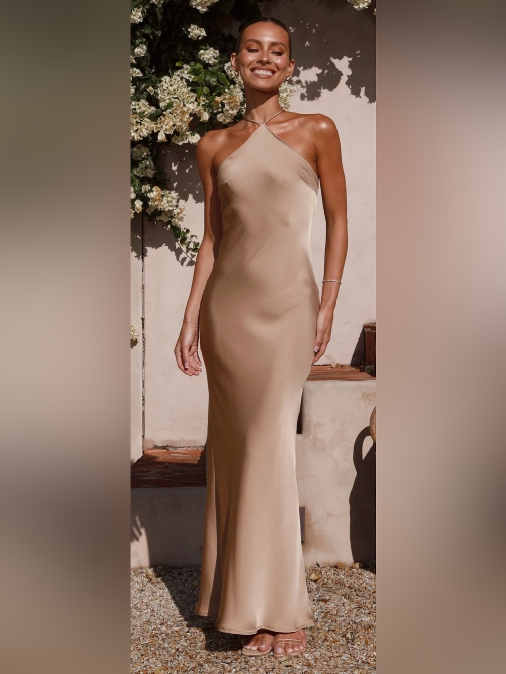 Billy J Chiara Maxi Dress - Latte in Size 8